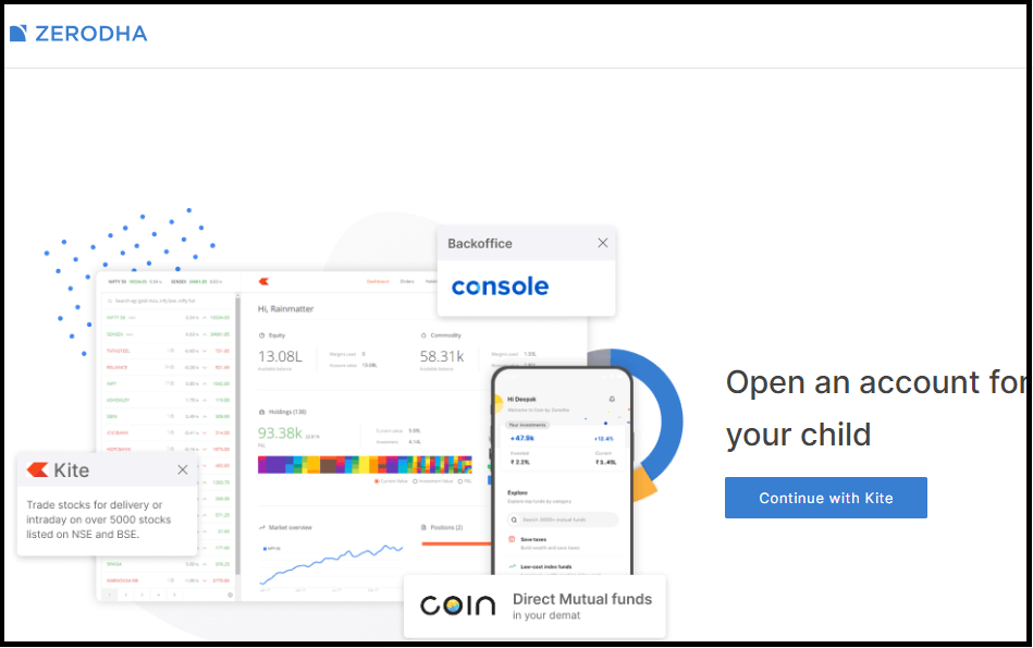 zerodha minor account