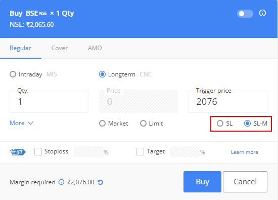 zerodha stop loss