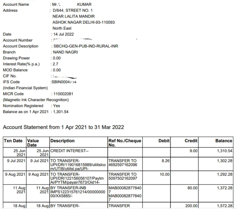 angel one bank account statement