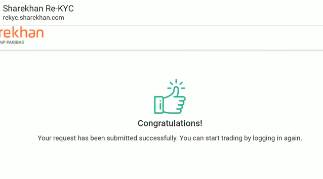 sharekhan confirm submission