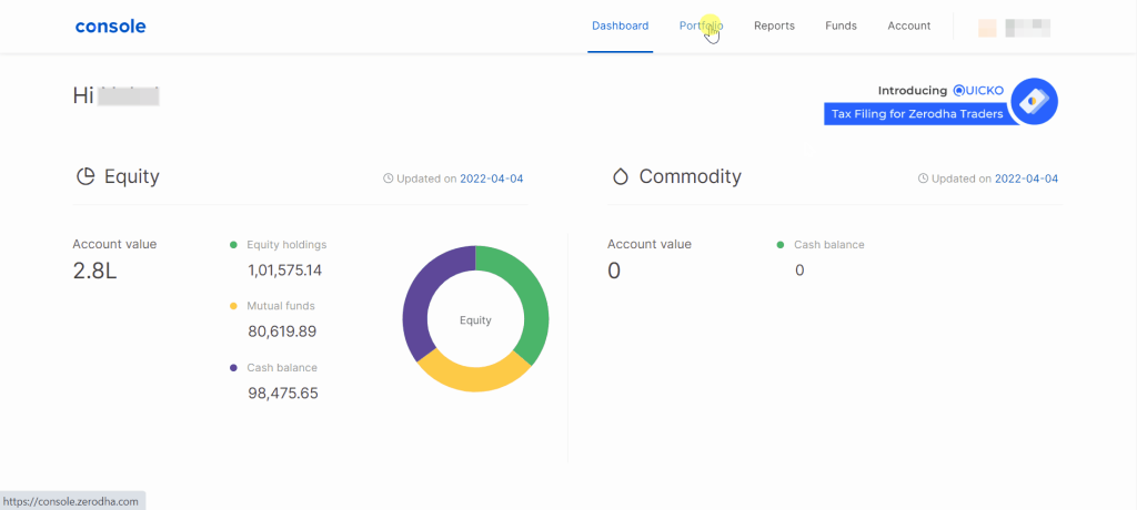 zerodha click portfolio