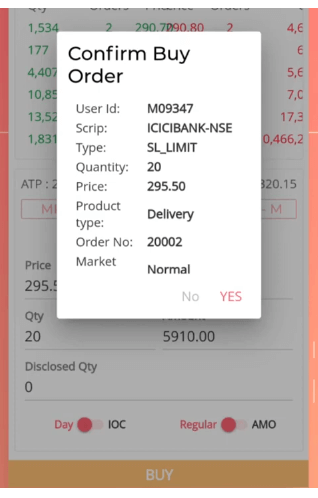 choice confirm buy order