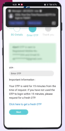 sbi enter otp