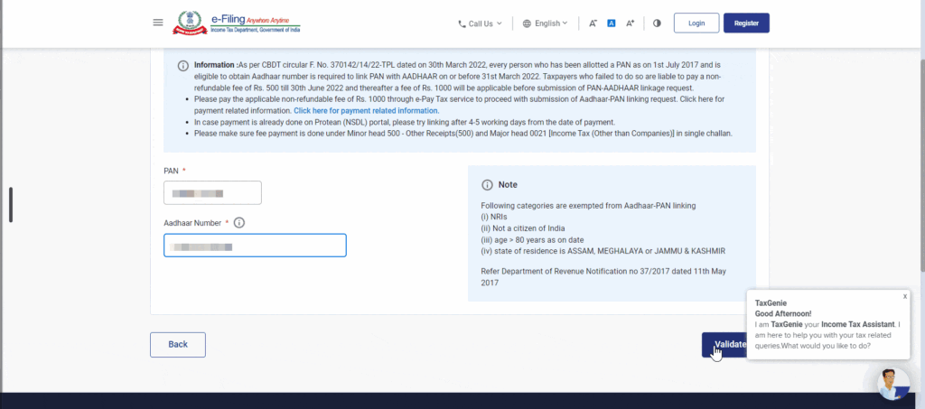 zerodha pan and aadhaaar validate