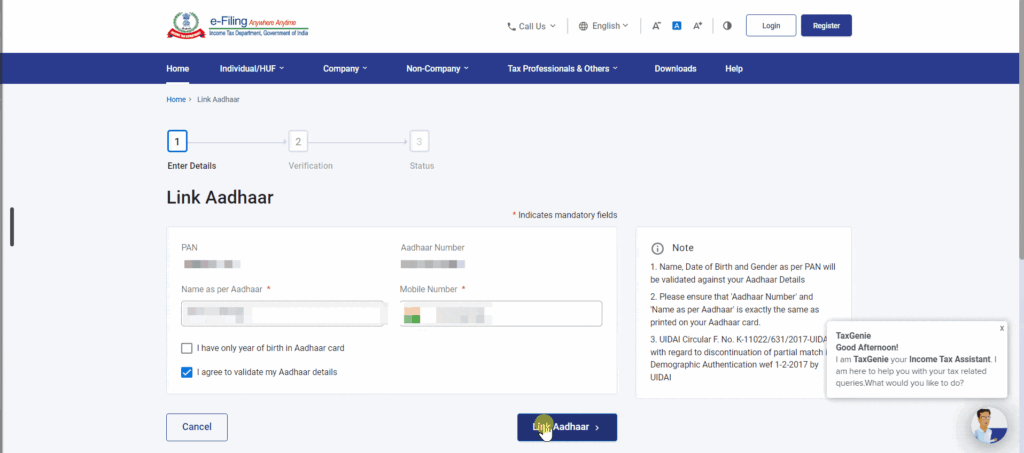 zerodha link aadhaar