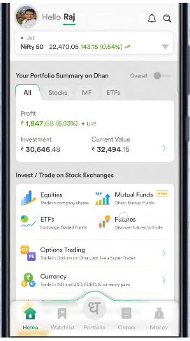 dhan login to app